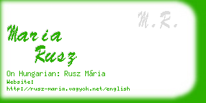 maria rusz business card